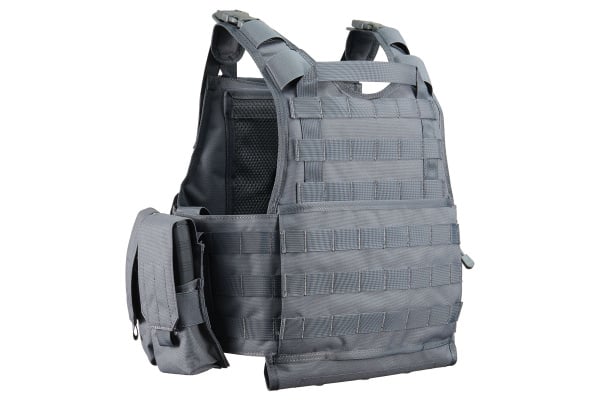 Lancer Tactical 600D Assault Tactical Vest (Grey)