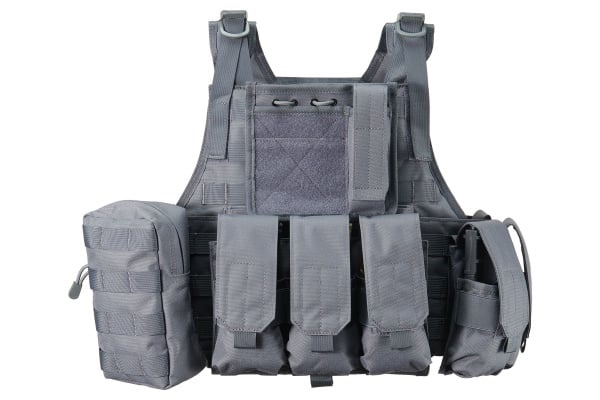 Lancer Tactical 600D Assault Tactical Vest (Grey)