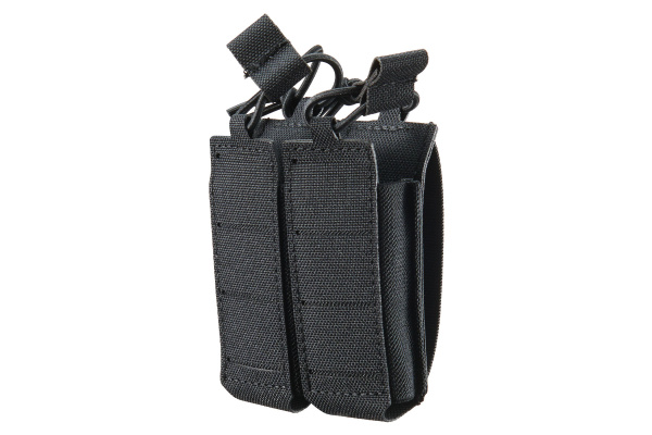 Lancer Tactical Laser Cut Open Top Double Pistol Magazine Pouch (Black)