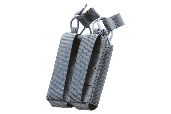Lancer Tactical Laser Cut Open Top Double Pistol Magazine Pouch (Grey)