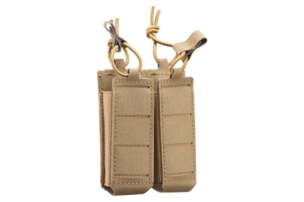 Lancer Tactical Laser Cut Open Top Double Pistol Magazine Pouch (Tan)