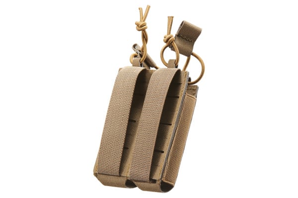 Lancer Tactical Laser Cut Open Top Double Pistol Magazine Pouch (Tan)