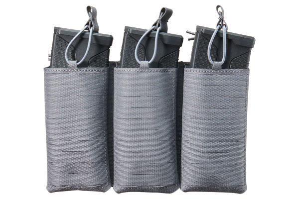Lancer Tactical Laser Cut Triple AR/AK Magazine Pouch (Gray)