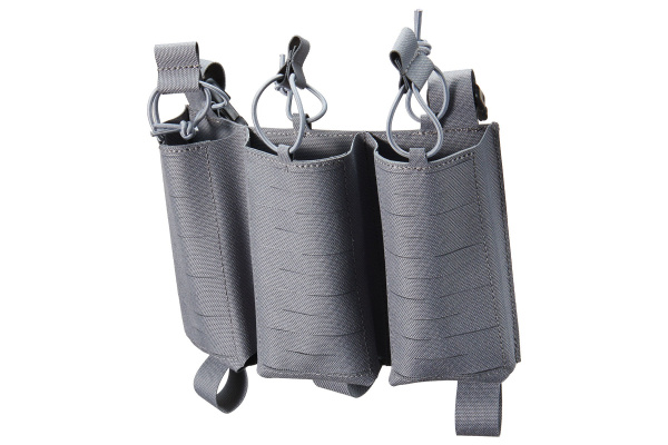 Lancer Tactical Buckle Up Laser Cut Triple AR/AK Magazine Pouch (Gray)