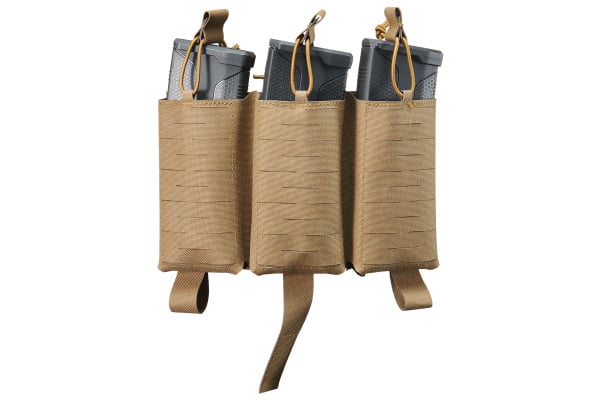 Lancer Tactical Buckle Up Laser Cut Triple AR/AK Magazine Pouch (Tan)