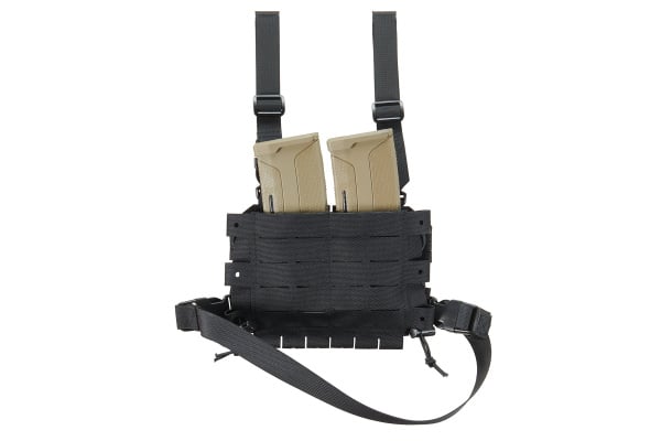 Lancer Tactical MOLLE Drop Leg Panel w/ Double Magazine Pouches (Black)