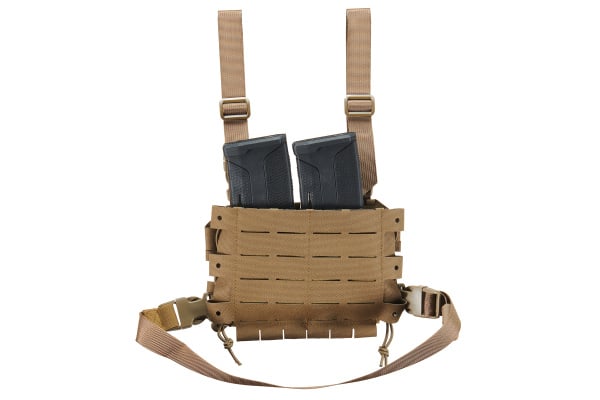 Lancer Tactical MOLLE Drop Leg Panel w/ Double Magazine Pouches (Tan)