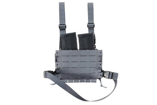 Lancer Tactical MOLLE Drop Leg Panel w/ Double Magazine Pouches (Gray)