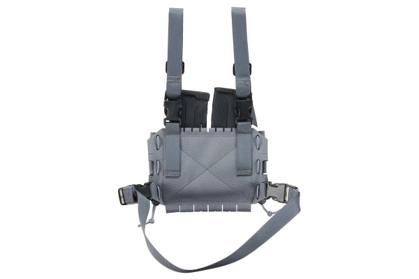 Lancer Tactical MOLLE Drop Leg Panel w/ Double Magazine Pouches (Gray)