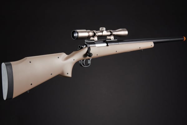 Golden Ball Bolt Action Spring Powered Sniper Rifle w/ Scope (Tan)