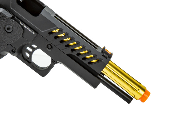 Golden Eagle 3338 OTS .45 Hi-Capa Gas Blowback Pistol w/ Vented Slide ( Black / Gold )