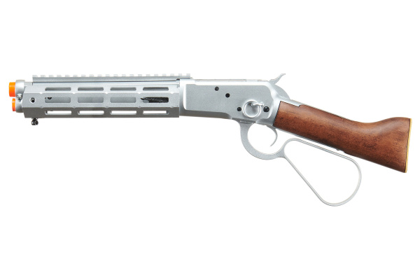 ACW M1873 "Mares Leg" Lever Action Airsoft Green Gas Rifle w/ M-LOK Rail (Silver)