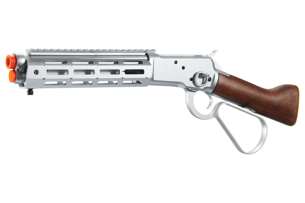 ACW M1873 "Mares Leg" Lever Action Airsoft Green Gas Rifle w/ M-LOK Rail (Silver)