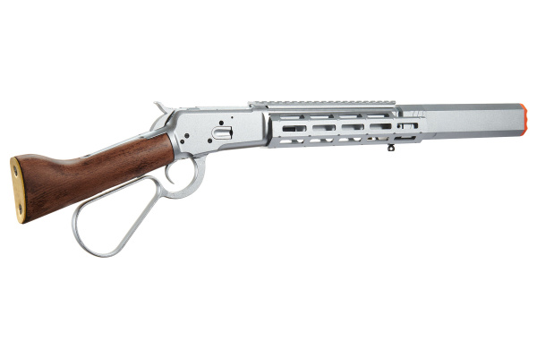 ACW M1873 "Mares Leg" Lever Action Airsoft Green Gas Rifle w/ M-LOK Rail (Silver)