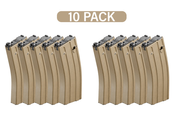 Lancer Tactical 35rd M4 MWS GBBR Magazine 10 Pack (Tan)
