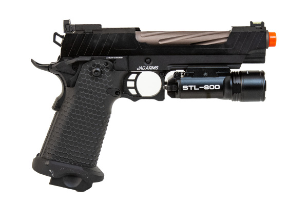 JAG Arms 5.1 GMX 1B Gas Blow Back Airsoft Pistol Flashlight Package ( Black )