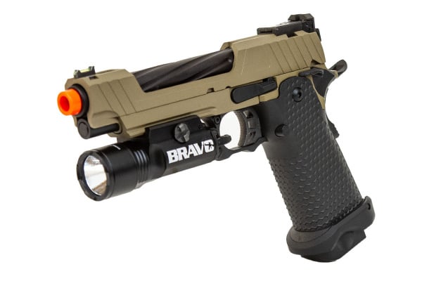 JAG Arms 5.1 GMX 1T Gas Blow Back Airsoft Pistol Flashlight Package ( Tan)
