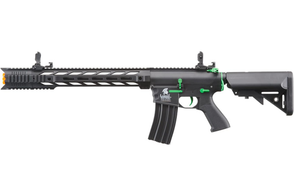 Lancer Tactical LT25 Gen 2 Interceptor SPR M4 AEG Airsoft Rifle (Black & Green)