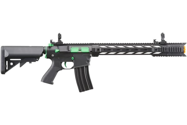 Lancer Tactical LT25 Gen 2 Interceptor SPR M4 AEG Airsoft Rifle (Black & Green)