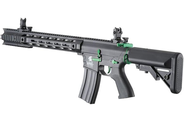 Lancer Tactical LT25 Gen 2 Interceptor SPR M4 AEG Airsoft Rifle (Black & Green)