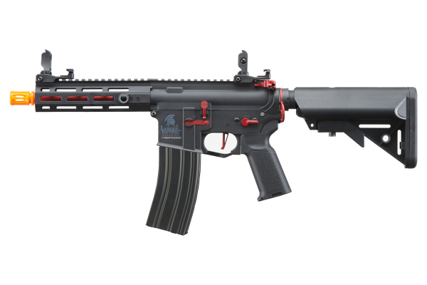 Lancer Tactical Gen 2 Hellion M-LOK 7" M4 AEG Airsoft Rifle Core Series (Black & Red)