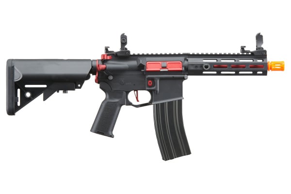 Lancer Tactical Gen 2 Hellion M-LOK 7" M4 AEG Airsoft Rifle Core Series (Black & Red)