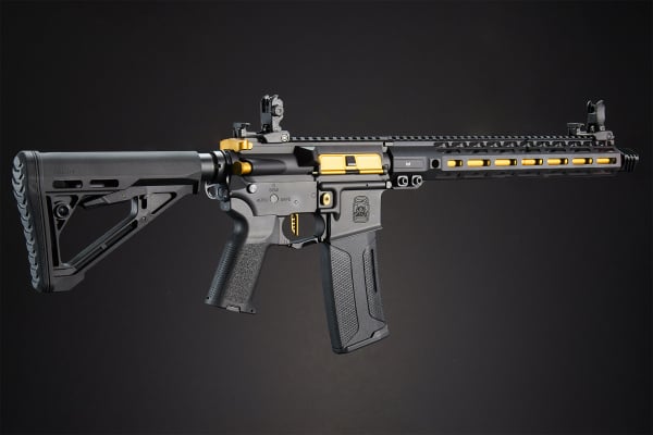MAYO GANG MGC4 MK2 FULL METAL M4 AEG W/ ETU AIRSOFT RIFLE (BLACK & GOLD)