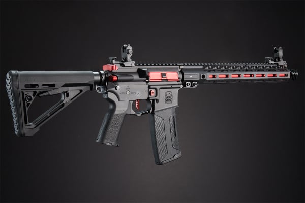 MAYO GANG MGC4 MK2 FULL METAL M4 AEG W/ ETU AIRSOFT RIFLE (BLACK & RED)