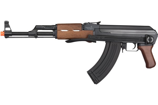 Lancer Tactical AK47 Airsoft AEG Rifle w/ Folding Stock (Black / Faux Wood)