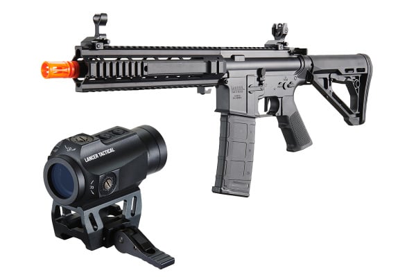 Lancer Tactical Gen 4 L119A2 Full Metal M4 AEG Airsoft Rifle Optic Combo (Black)