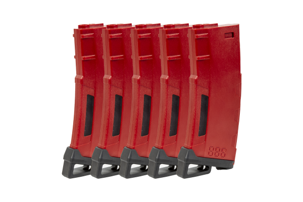 Lancer Tactical 140 Round High Speed Mid-Cap Magazine Pack of 5 ( Red )