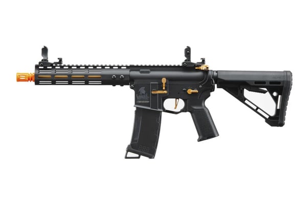Lancer Tactical Gen 3 Archon 9" M-LOK M4 Airsoft Rifle w/ Delta Stock (Black & Gold)