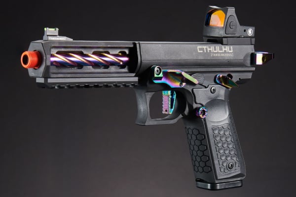 Tandemkross Cthulu GBB Airsoft Pistol w/ Red Dot Sight (Titanium)