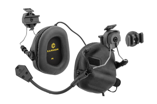 OPSMEN Tactical Earmor M32H Electronic Headphones for FAST Helmets ( Black )