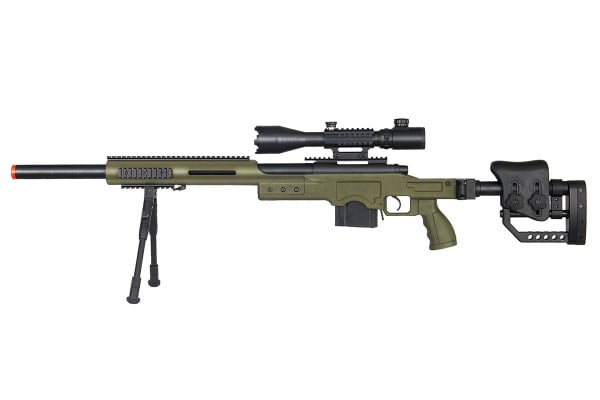 Well MB4410GAB2 Spring Sniper Airsoft Rifle w/ Illuminated Scope & Bipod ( OD Green )