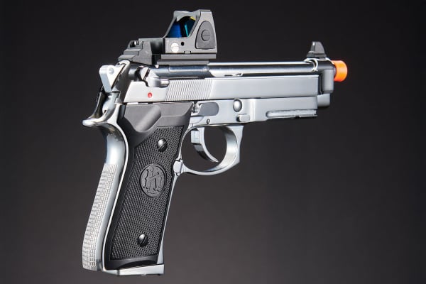 KLI KL92 A1 OR Dual Power CO2 GBB Airsoft Pistol Red Dot Combo (Silver)