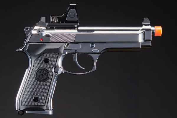 KLI KL92 OR Dual Power CO2 GBB Airsoft Pistol Red Dot Combo (Platinum)