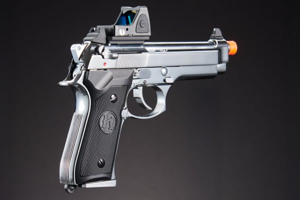 KLI KL92 OR Dual Power CO2 GBB Airsoft Pistol Red Dot Combo (Platinum)