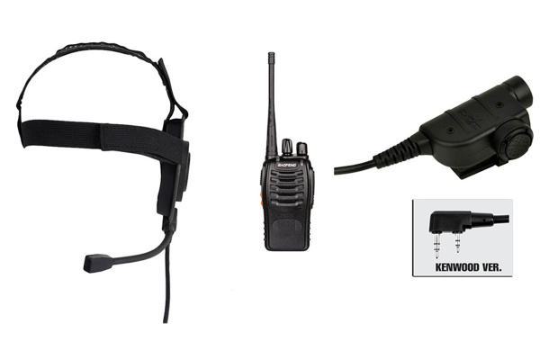 Baofeng BF-888S Radio, Zbowman Elite II Headset, & Z125KEN PTT Set ( Black / OD Green )