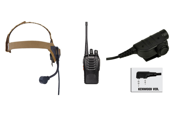 Baofeng BF-888S Radio, ZSELEX TASC1 Headset, & Z125KEN PTT Set ( Black / Flat Dark Earth )