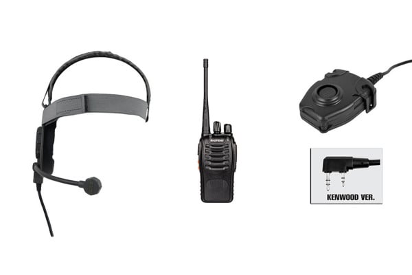 Baofeng BF-888S Radio, Bowman EVO III Headset, & Z112KEN PTT Set ( Black / OD Green )