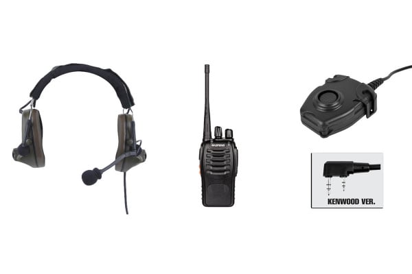 Baofeng BF-888S Radio, Z Comtac II Headset, & Z112KEN PTT Set ( Black / OD Green )