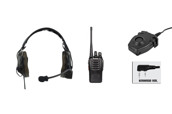 Baofeng BF-888S Radio, Z Comtac I Headset, & Z112KEN PTT Set ( Black )