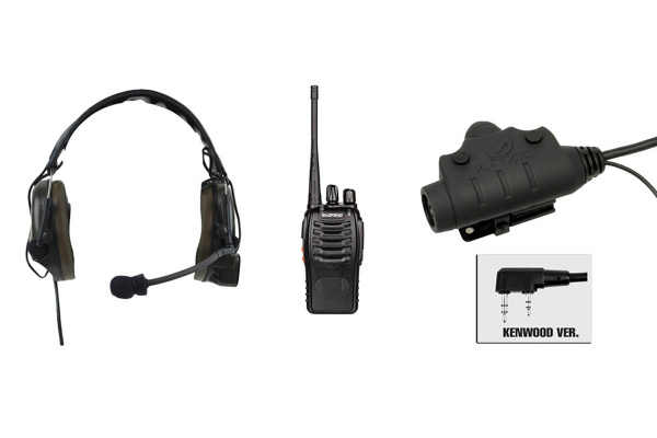 Baofeng BF-888S Radio, Z Comtac I Headset, & Z115KEN PTT Set ( Black / OD Green )
