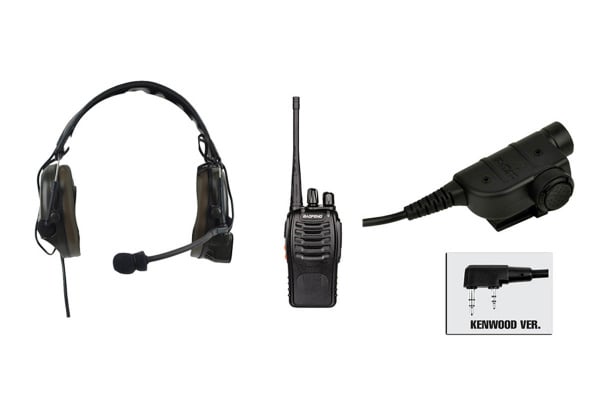 Baofeng BF-888S Radio, Z Comtac I Headset, & Z125KEN PTT Set ( Black / OD Green )