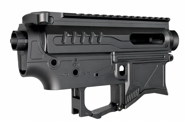 Zion Arms R15 Full Metal Receiver Set for M4 AEG Airsoft Rifles (Black)