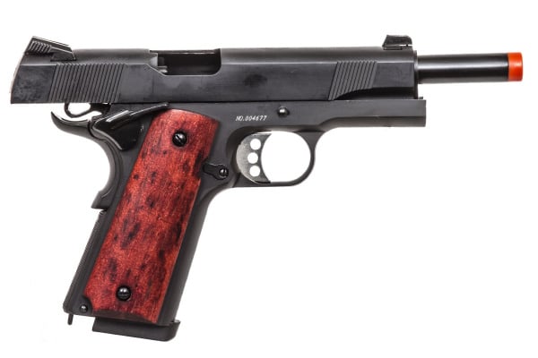 Double Bell M1911 MEU GBB Airsoft Pistol ( Black / Wood )