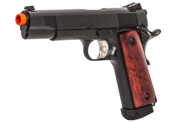 Double Bell M1911 A1 CO2 Blowback Airsoft Pistol ( Black / Wood )