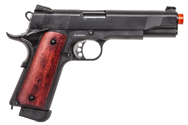 Double Bell M1911 A1 CO2 Blowback Airsoft Pistol ( Black / Wood )