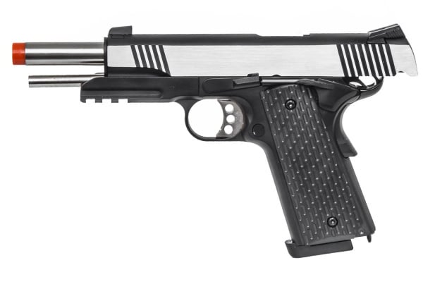 Army Armament Full Metal R28 1911 Desert Warrior GBB Airsoft Pistol ( Black / Silver )